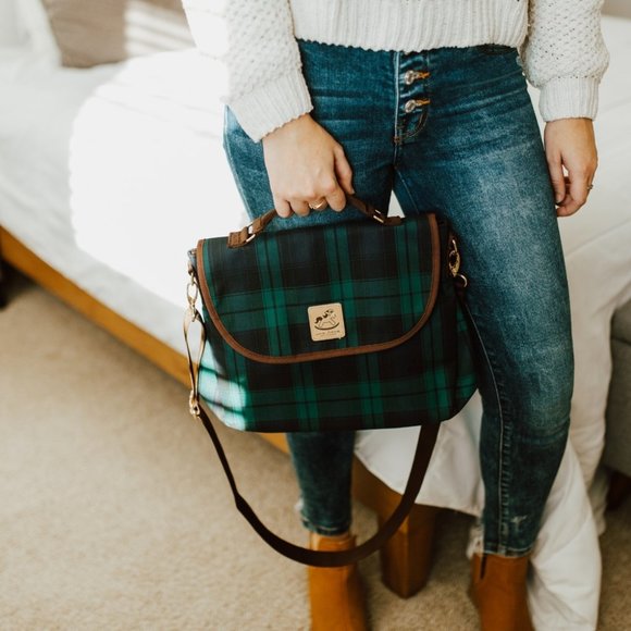 Waterproof Plaid Handbag Backpack Crossbody Bag - Picture 7 of 15